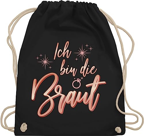 Shirtracer Turnbeutel Rucksack - JGA Junggesellenabschied Frauen - Ich bin die Braut Sparkles rosé-gold - Unisize - Schwarz - brauttaschen bachelorette party beutel junggesellinnenabschied outfit