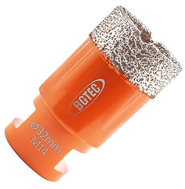 BGTEC Punte per trapano diamantate a secco da 32 mm con filettatura M14 per piastrelle in pietra di porcellana Mattone in marmo ceramico