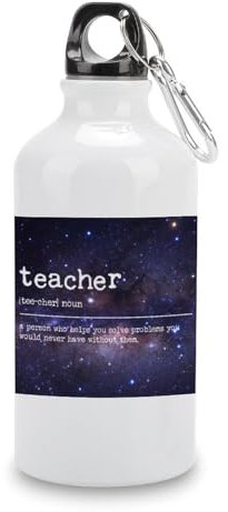 Guangpat Funny Teacher - Botellas de agua para profesores, definición de profesor, tipografía, aisladas, de acero inoxidable, 14 onzas, botella de agua portátil a prueba de fugas para hombres, mujeres