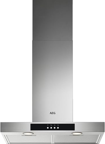 AEG Chimney Standard Hood DBX4651M, ExtractionTech 6000 Cooker Hood, 60cm, LED Lights, Maximum Filtration, Washable filter, On Demand Control, Vent Capacity 600 (m³/h) 70 dB, Stainless Steel