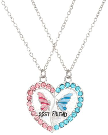 LAKJUOZ Collana BFF Dell Amicizia For 2 - Farfalla Amore With Magnete Pietra Collana Lega Drip Oil Drilling - Good Friend
