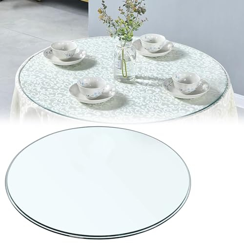 SAGIDAR Tablero Superficie Redonda De Mesa Vidrio Templado, Mesa Redonda Comedor Cristales A Medida, Resistencia A Altas Temperaturas, Superficie Lisa, Tablero De Vidrio Redondas para Mesa De Centro