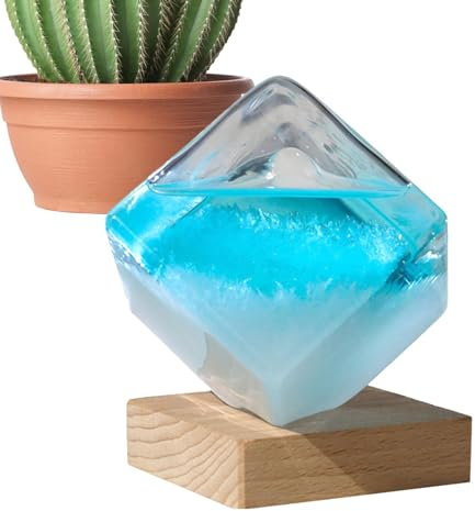 Vidrio de pronosticador meteorológico - Cubo de informes meteorológicos, adorno decorativo de escritorio | Cubo de botella para Monitor de informes meteorológicos, decoración decorativa para el hogar,