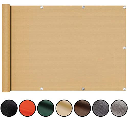 Weatherproof Balcony Cladding 110x1000 cm Sun Protection with Eyelets & Cord Perfect for Garden Balcony Railing Diving Pool & Outdoor Spaces