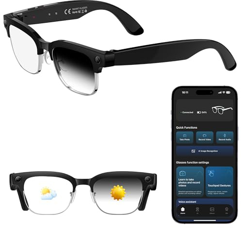 AI Smart Glasses with 8MP Camera 1080P HD Video & 4K Photo , Audio Recording Sunglasses with Real Time AI Translation, Open-Ear Audio, Voice Assistant, 290mAh Bluetooth Glasses for Men & Women