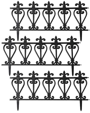 Bordillo para Jardín | Set de 3 Unidades de Valla Decorativa para Parterre,Decoración de Bordes de Paisajismo - para Macizos, Senderos, Entradas de Vehículos, Césped,