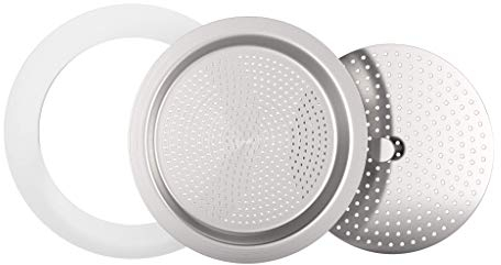bonVIVO - Set Intenca Pratique 3 Pièces De Rechange - Joint D'Étanchéité En Caoutchouc - Crépine En Inox - Filtre De Réduction - Pour Machine À Espresso Intenca - 6 tasses