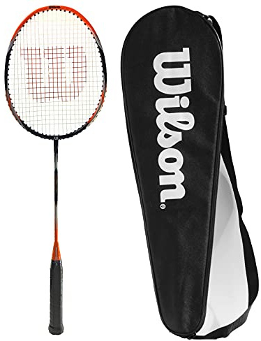 Wilson Recon 80 OX Raquette de badminton avec housse sur toute la longueur, Orange/noir/argenté