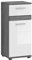 xonox.home Badezimmer Blake Kommode Schrank Standschrank schmaler Badezimmerschrank Badschrank schmal in Front weiß Hochglanz Korpus rauchsilber Nb.ca. 35x79x31 cm