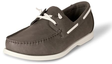 Amazon Essentials Men's Slip-On Boat Shoes with Ventilation, Non-Slip Sole, Cushioned Insole, Grey, 11.5