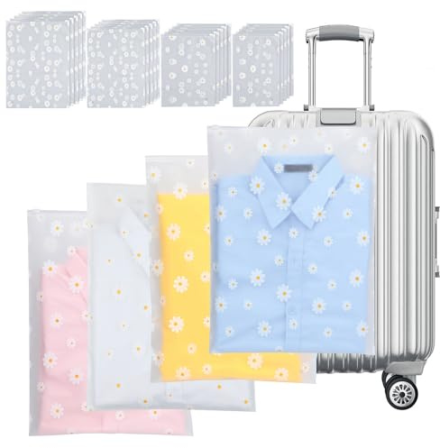 AiQInu 20 Piezas Bolsas de Almacenamiento de Viaje, Bolsas Zip Grandes, Bolsa de Transparente, Multifunción Bolsa Organizador(4 tamaños)