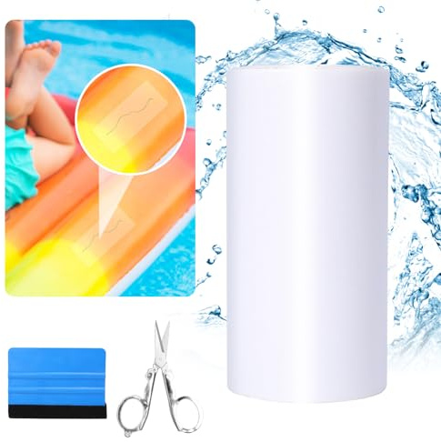 HONMOK Kit de Réparation pour Piscine Ruban d'étanchéité pour Lit d'eau 10 x 200cm Bande Adésive Etanche Transparent pour Matelas Gonflable Tente Ruban Autocollant sous-Marin pour Liner de Piscine
