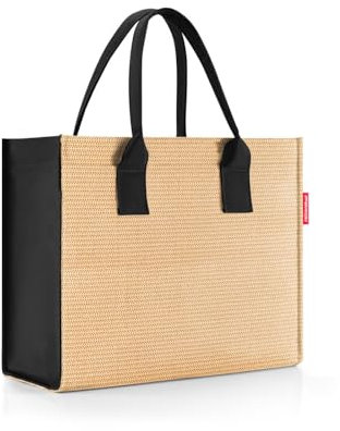 reisenthel daily shopper raffia black – Moderner, geradliniger Shopper für jeden Anlass - praktische Handtasche, groß genug für Ihre Einkäufe und Ihre Alltagsgegenstände