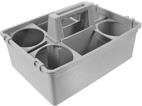 Cabilock Cesta Organizadora De Artículos De Limpieza Asa Grande, Contenedor Plástico Resistente, Multiusos Para Baño y Cocina, Práctico Soporte Portátil Para Almacenaje Doméstico