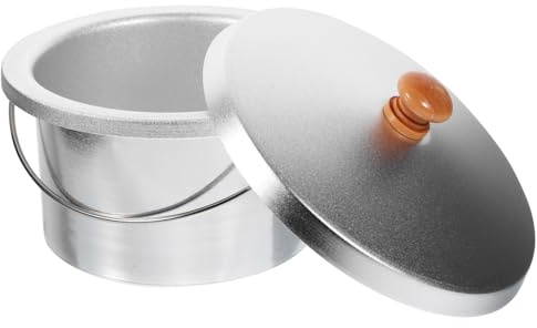 UTHCLO Pot de Cire Facile à Nettoyer avec Couvercle 600cc en Aluminium pour Chauffe-cire Accessoire pour Machine à Fondre la Cire
