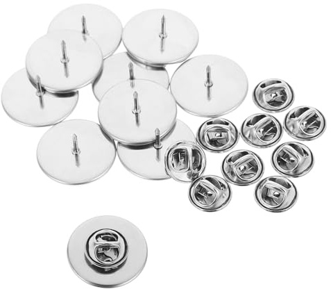 BESTonZON 10 Cierres de Alfiler de Acero Inoxidable 20Mm Pasadores de Bloqueo Traseros para Insignias Accesorios para Manualidades y Fabricación de Joyas Cierres de Seguridad