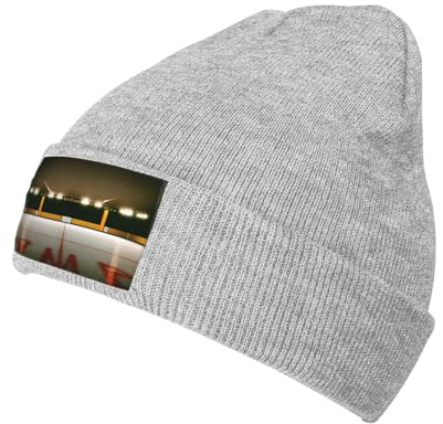 EdsfFehs Cappello lavorato a maglia con stampa bastone da hockey per uomini e donne, caldo berretto elastico casual, grigio, Taglia unica
