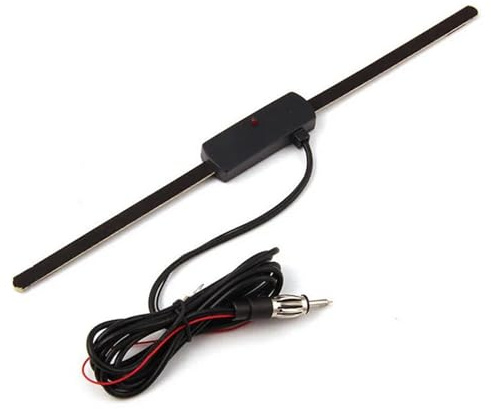 Antennes Audio et vidéo pour Auto,Antenne Voiture Antenne Radio électronique de Voiture (1 pièce), amplificateur de Signal AM/FM Universel 12 V, pour Pare-Brise
