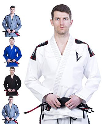 VECTOR SPORTS BJJ Gi Brazilian Jiu Jitsu Gi mit Bonus Weißer Gürtel Ripstop Hose für