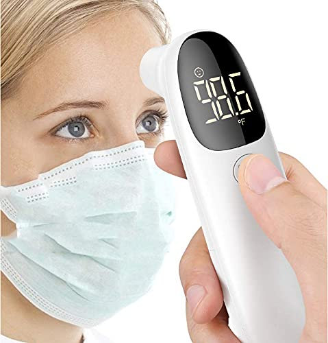 Termometro frontale e auricolare a infrarossi medico, senza contatto, per adulti e bambini, display LCD, funzione sonoro