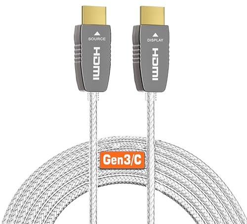 RUIPRO Câble HDMI 2.1 fibre optique 8K, certifié Ultra High Speed, 7.6 m | Prend en charge 4K@120Hz, VRR, ALLM, QFT et QMS pour un jeu réactif sur PS5, Xbox Series X/S et PC gaming haut de gamme