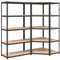 Coavain 2 Stück 90x45x180 cm Lagerregal für Innenräume Eckregal mit 5 Höhenverstellbare Büro Schwerlastregale Kellerregal Waschküche Abstellraum Regal Dekoregal Grau Stahl