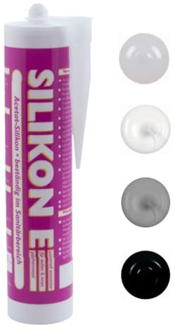 ARLI SET: 20x Silikon Fugendicht 310ml grau – Schimmelhemmend UV Beständig Witterungsfeste Dichtmasse auf Acetat Basis für Badezimmer Küche Fenster Innenbereiche Außenbereiche - 20 Kartuschen