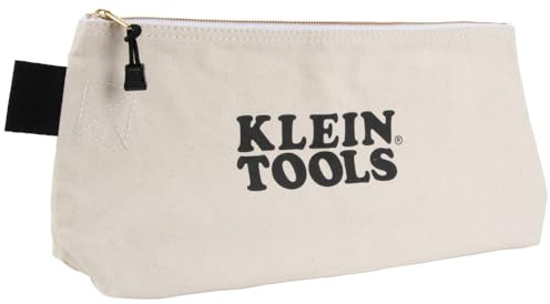KLEIN TOOLS 62042 16-Inch Zipper Bag, Extra Long, No. 10 Canvas, Heavy Duty Tool Bag, 3-Inch Stand-Up Bottom, Multipurpose for Tools or Crafts