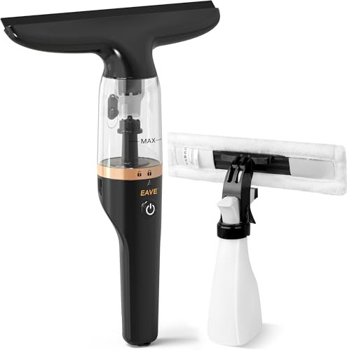 Eave Window Vac Cleaner, 40min Electric Window Cleaning Kit, Ultra-Lightweight Cordless Window Vacuum Cleaner with 60ml Transparent Water Tank - Empty in One Step, Suitable for Condensation, Mirrors