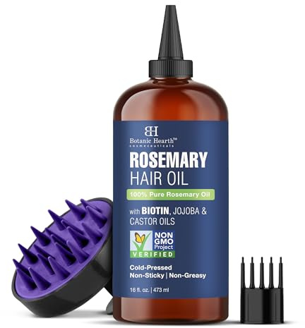 Botanic Hearth Rosemary Oil for hair growth 16 Fl Oz - For Thicker Hair, Scalp Treatment for Hair Loss, Dry & Frizzy Hair Repair, Deep Nourishing Oil for Damaged Hair - 100% Natural and Vegan