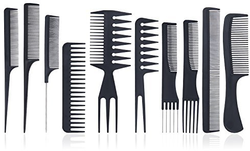 Meersee 10 Stück Kamm Männer Stielkamm Friseur Kamm Frauen Comb Set Professionel Antistatischer BarberKamm Haarkamm Toupierkamm Hitzebeständig Haarschneidekamm Friseur Zubehör für Salon