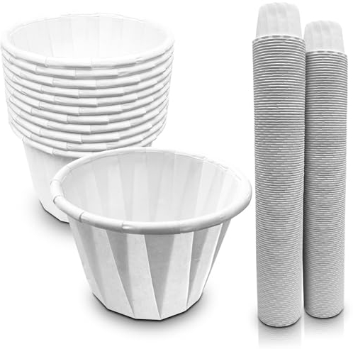 250 Pack - RE-GEN - Wax Paper Medicine Pot 28ml | Fluid Resistant to Allow Use with Liquids | Ideal for Medication Distribution in Care Homes and Nursing Homes as Well as Personal Use