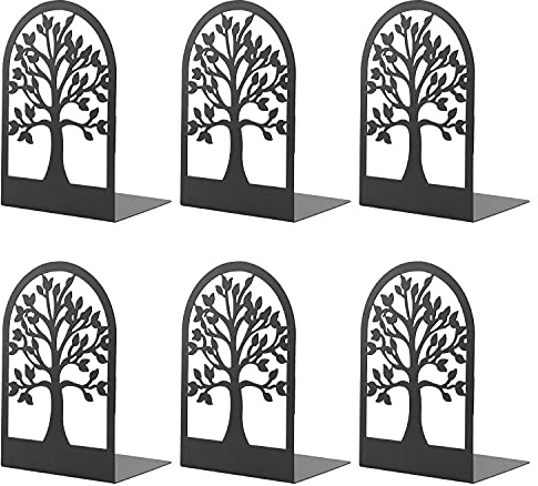MSDADA 3 Paia Fermalibri per Mensole, Reggi Libri per Libreria, Porta Libri in Metallo, Ferma Libri da Scaffale, Ufficio in Reggilibri, Fermalibri Design per Casa, Biblioteca, Scuola, Studenti(Nero)