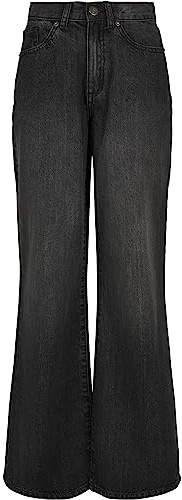 Urban Classics Pantalon en Jean à Jambes Larges pour Femme, Noir délavé, 62