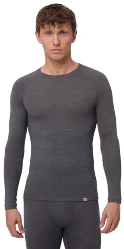 DANISH ENDURANCE Merino Wool Thermal Top for Men, Midweight 180 GSM | Merino Base Layer Shirt for Men, Breathable & Odour-Resistant for Balanced Warmth, Mulesing-Free, for Active Winter Days