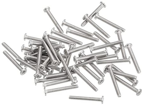 sourcing map M1.4-0.3 X 10 mm 50pcs Plat Rond Diriger Vis 304 Inoxydable Acier Phillips Conduire Machine Vis Matériel Attache pour Meubles Connexion