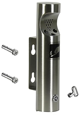 Lockable Wall Mounted Ashtray, 11 inch Outdoors Stainless Steel Wall Ashtray Waterproof Easy to Clean Outside Public Ashtray for Mall Hotel Lobby Elevator Entrance