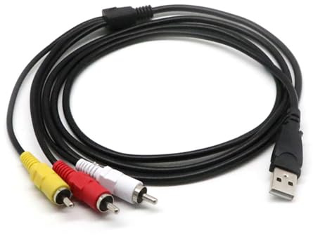 DUOYHIEL Cavo da USB a RCA, 1080P da 1,5 m USB maschio a 3 RCA maschio, cavo video audio AV, splitter audio video AV cavo adattatore composito, per TV, HDTV, lettore DVD, computer e altro ancora
