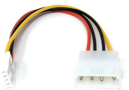 17cm 4 Pin Molex to 4 Pin Floppy Drive Power Connector Power Cable 0.6ft