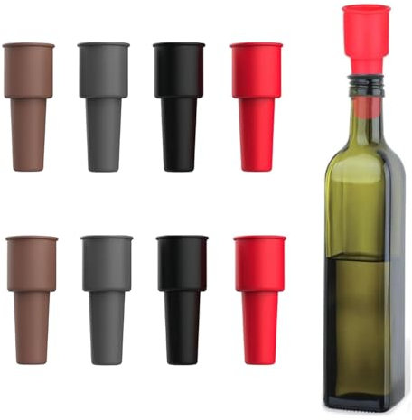 Silicone Tappi per Bottiglie di Vino, 8 pezzi Tappo riutilizzabile per bottiglie di vino Wine Stoppers Tappi per Bottiglie di Vino per bottiglie di vino, per birra, champagne, prosecco, uso domestico