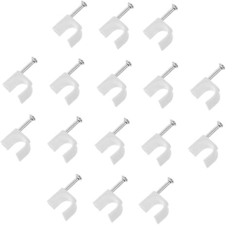 Gadpiparty 200stücke Kabelclips Mit Nagel Für Wandmontage Drahtklemmen Für Kabelmanagement Flachkabel-clips Kabelnägel Für Fußleisten Drahthalter Für Kabelorganisation