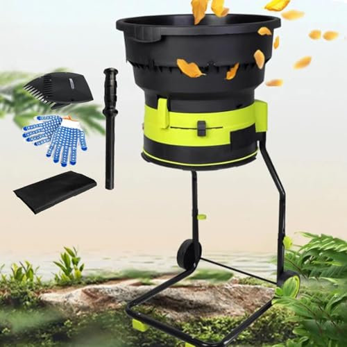 Broyeur de jardin 2500 W, broyeur de feuilles silencieux, vitesse de 8000 tr/min, avec sac de collecte amovible, broyeur de feuilles électrique, broyeur de compost pour débris de jardin,50m-Power-Cord