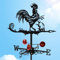 Segnavento in Metallo a Forma di Gallo, Banderuola Segnavento Decorativa, Strumento di Misurazione del Vento, Banderuola per Cortile, Fienile, Capannone, Ornamento per Tetti e Giardini, 58x33cm