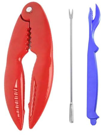 LZYWOD Cracker per granchi e frutti di mare, pinza per aragosta in acciaio inossidabile e puntini per crostacei, set a D pesante, forbici per noci