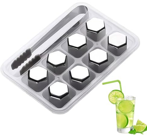 Cubi Di Ghiaccio Riutilizzabili - Cubetti Di Ghiaccio In Metallo Vodka, Refrigeratori In Acciaio Inossidabile | Pietre Di Raffreddamento Per Alcolici, Vini, Cocktail, Bevande Fredde, Cubetti Di
