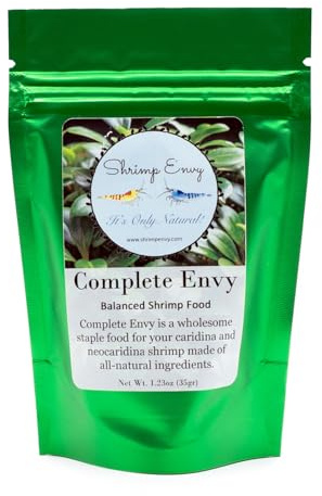 JungleAquashrimp Complete Envy Shrimp Food by ShrimpEnvy - Natural Food for Shrimp Fish Snail Crab Growth Breeding (35g)