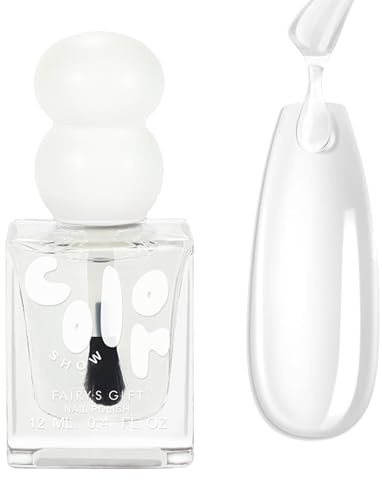 Clear Nail Polish - Quick Dry Top Coat & Base Coat - 2-in-1 Transparent Nail Varnish - High Glossy Water-Based Long Lasting Nail Polish - No Cure Needed Strengthening Nail Coat