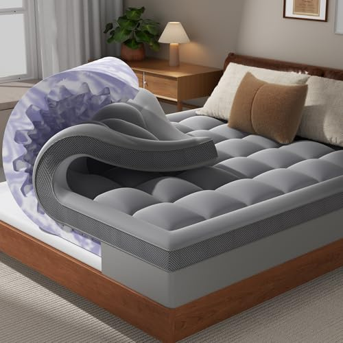 ChiXpace Dual Layer 4 Inch Memory Foam Mattress Topper King