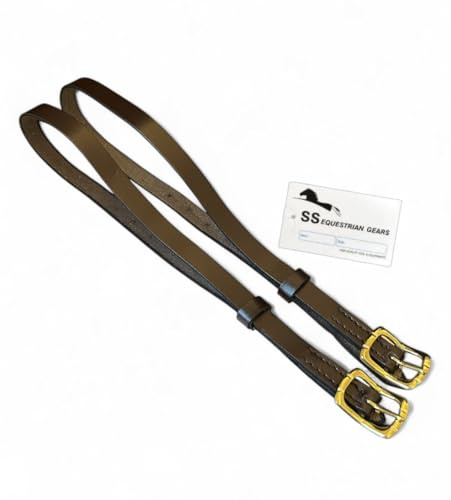 Spur Straps Brown Leather | Golden Buckle Equestrian