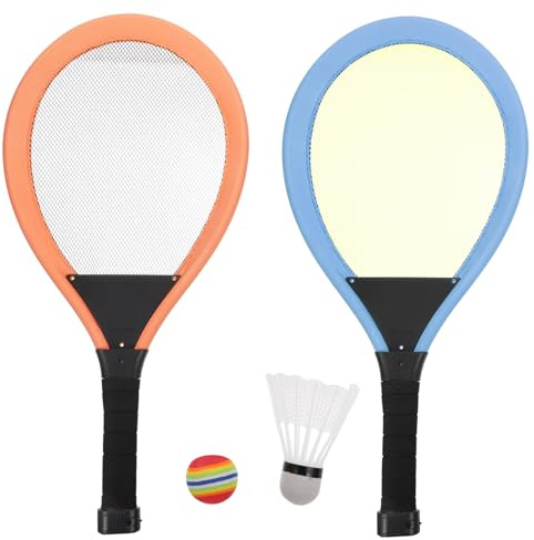 Yardwe Set Racchette da Badminton Giocattolo con Luce LED, Rete Flessibile, Leggero per Ragazzo Ragazza, attività Indoor e Outdoor, Gioco Educativo Genitori e Figli